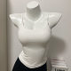 2021 new pure desire wind white suspender vest female Xiawai waiwai hot girl tube top chest pad sports short top
