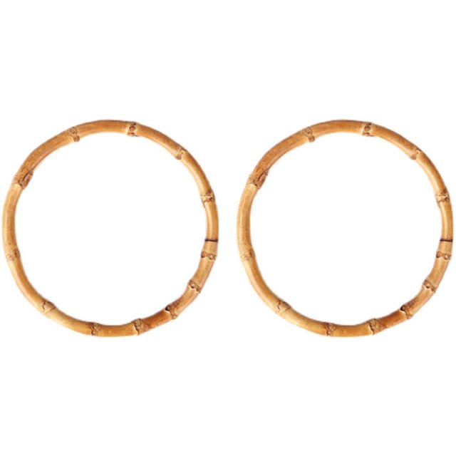 Bag accessories hand-held wooden ring D-shaped hand-held DIY hand-held ring material hand-woven wooden ring wheat ear bag hand-held bamboo joint