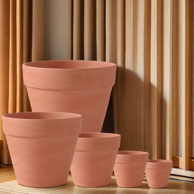 Red pottery flower pots, succulent pots, orchid pots, green plants, breathable extra-large simple coarse pottery mud pots, water-absorbing nursery pots, potted plants