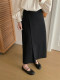 Suit skirt 2025 spring and summer slit temperament mid-length skirt large size slim and versatile hip-covering A-line skirt high-end