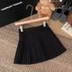 Pure wool pleated skirt spring and summer versatile boots A-line short skirt anti-exposure high-waisted slim organ skirt