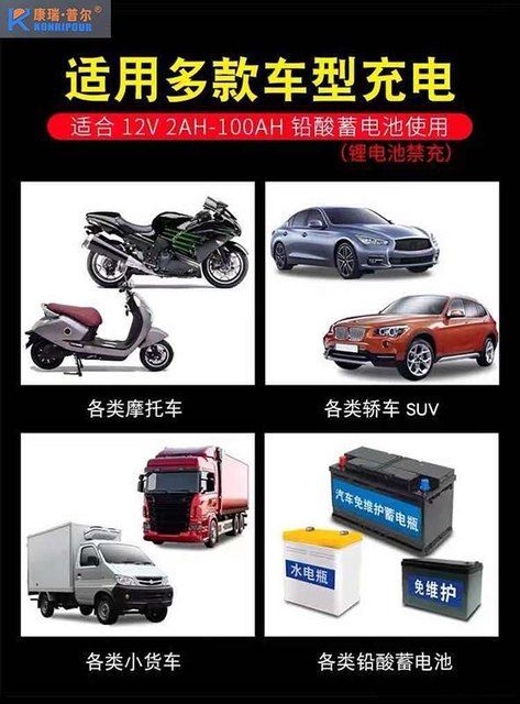 German 12V battery charger car battery motorcycle battery car battery charger intelligent identification fast