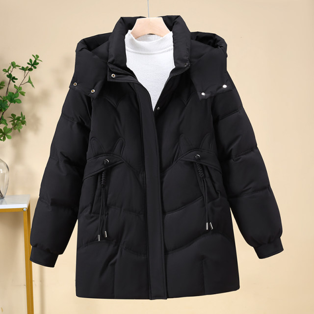 Down cotton jacket for women 2024 new mid-length Korean style fashionable loose large size thickened warm super good-looking jacket