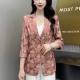 Jiehua suit jacket female new Korean version of casual high -end small suit printing spring and summer thin blossom jacket shirt