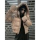 2024 new winter fashion brand tie-dye down jacket for women short hooded personalized gloves thickened white duck down jacket