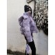 2024 new winter fashion brand tie-dye down jacket for women short hooded personalized gloves thickened white duck down jacket