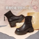 Best Picture 25 Winter Shopping Mall New High Heel Thick Heel Women's Velvet Short Boots Thick Sole Heightening Martin Boots F6012DD5