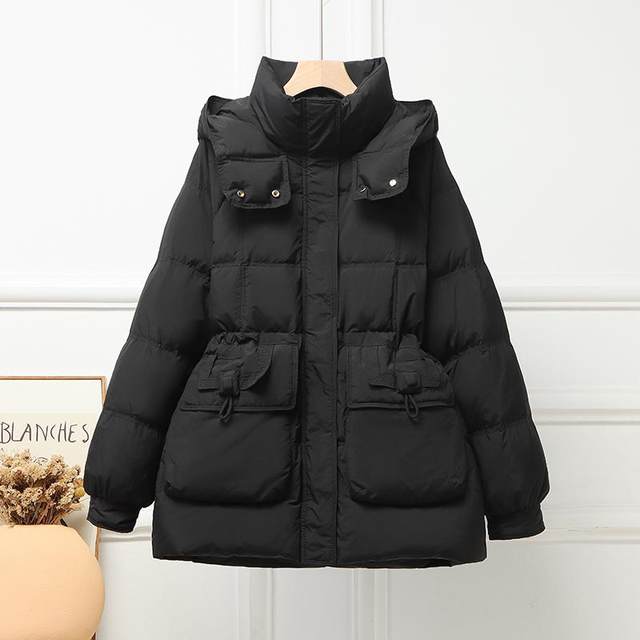 2024 Winter New Down Jacket Women's Mid-Length Waist Slimming Thickened Large Pocket White Duck Down Versatile Jacket