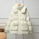 2024 Winter New Down Jacket Women's Mid-Length Waist Slimming Thickened Large Pocket White Duck Down Versatile Jacket