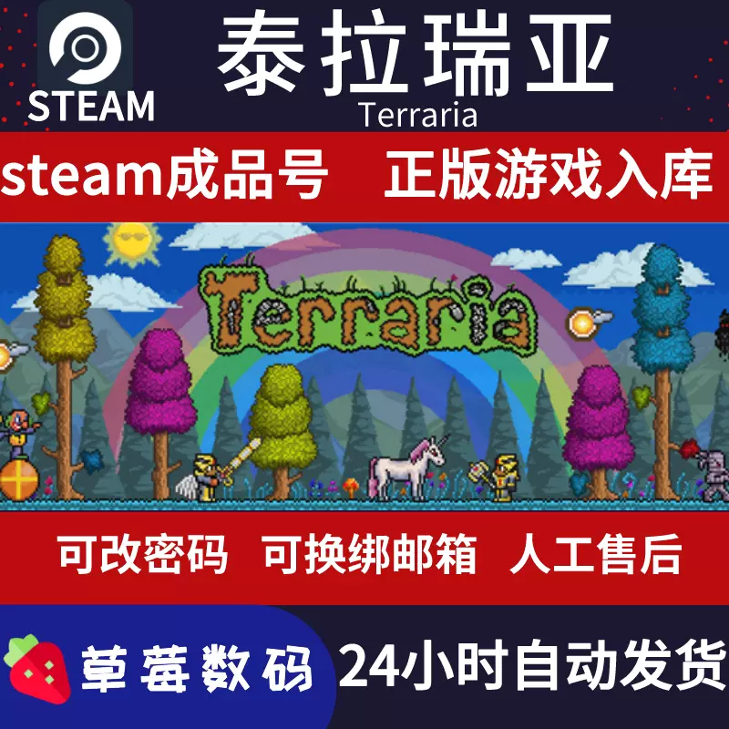 Steam正版pc中文游戏terraria 泰拉瑞亚全球联机成品白号小号