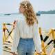 A02 Blade Black Low Low Large Fun Sleeve Women's Shirt 2025 Spring Sweet and Constellation Simple Jacket