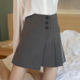 2024 new winter irregular button short skirt skirt spring and autumn women's high waist a-line suit pleated skirt jk