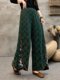Ethnic style embroidered wide-leg pants for women in spring and autumn new high-waist drooping loose casual and fashionable large-size leg-show trousers
