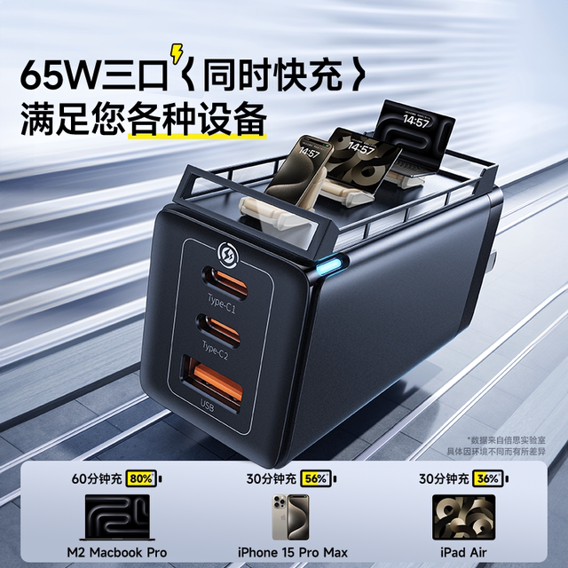 Bes 65W gallium nitride charger suitable for iPhone17 promax fast charging head Typec plug Multi-port Apple 16 Android pd laptop Macbook