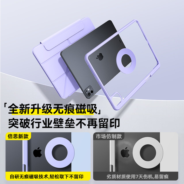 Beisi iPad11 protective case 2025 new Air7/6 protective case 5 suitable for iPad Pro Apple 11-inch 10th generation 9 flat panel 2024 magnetic rotation 4 anti-bend mini7 advanced 3 transparent