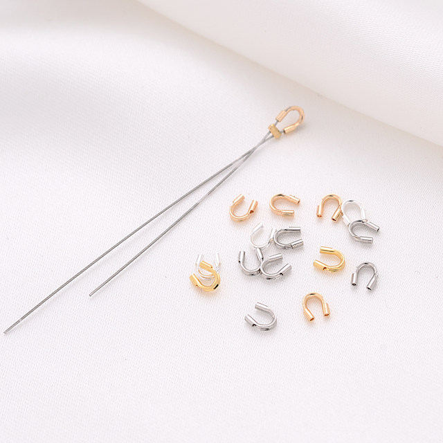 14K bag gold horseshoe buckle handmade DIY jewelry accessories material steel wire line fish line U -shaped protection deduction tail buckle