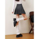 Mikibana college style basic versatile pleated skirt JK high waist short skirt commuter skirt pants skirt J41BK3039
