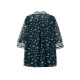 Ish Xia Lanwei five -point sleeve printed chiffon shirt female summer new design sense shows thin shirt fake two tops