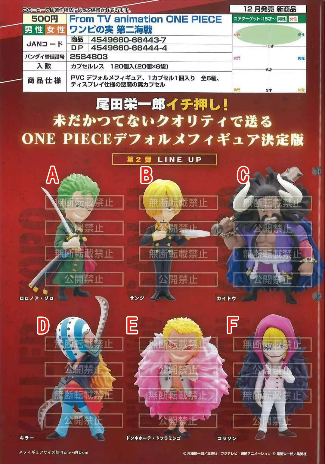 现货日本正版万代扭蛋恶魔果实扭蛋航海贼王索隆弗朗