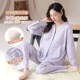 Bringing chest pad pajamas Female fertilizer and increased yard by 200jin [Jin is equal to 0.5 kg] confinement service during pregnancy after childbirth, spring and autumn pregnant women set

