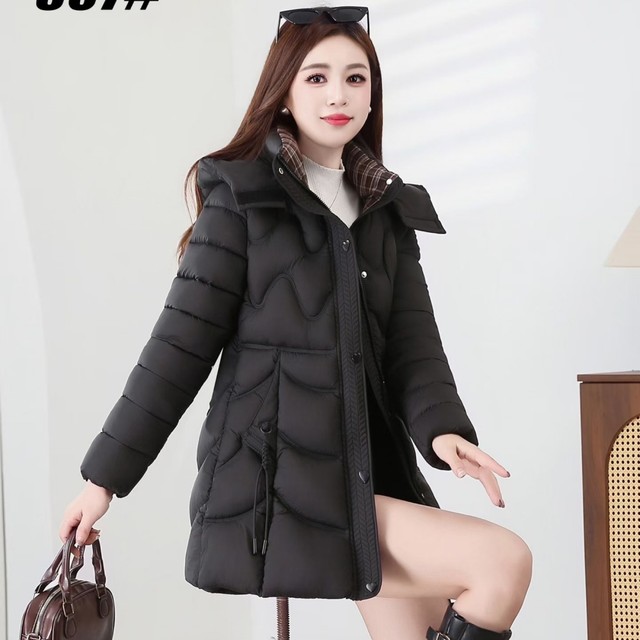 Fashionable down cotton coat for women 2025 winter new warm mother's wear cotton coat thickened windproof wash-free cotton jacket