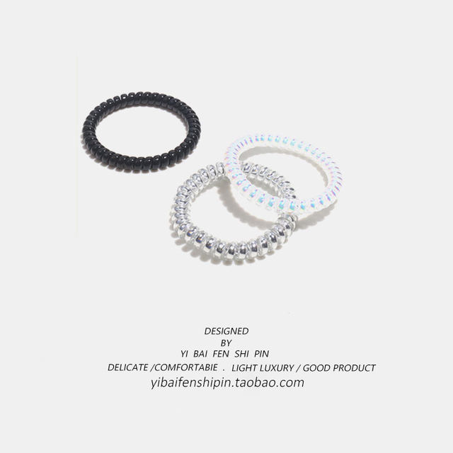 Korean style hair tie for hair, bright color phone cord, simple small fresh hair accessory, high elasticity, no damage to hair, rubber band for women