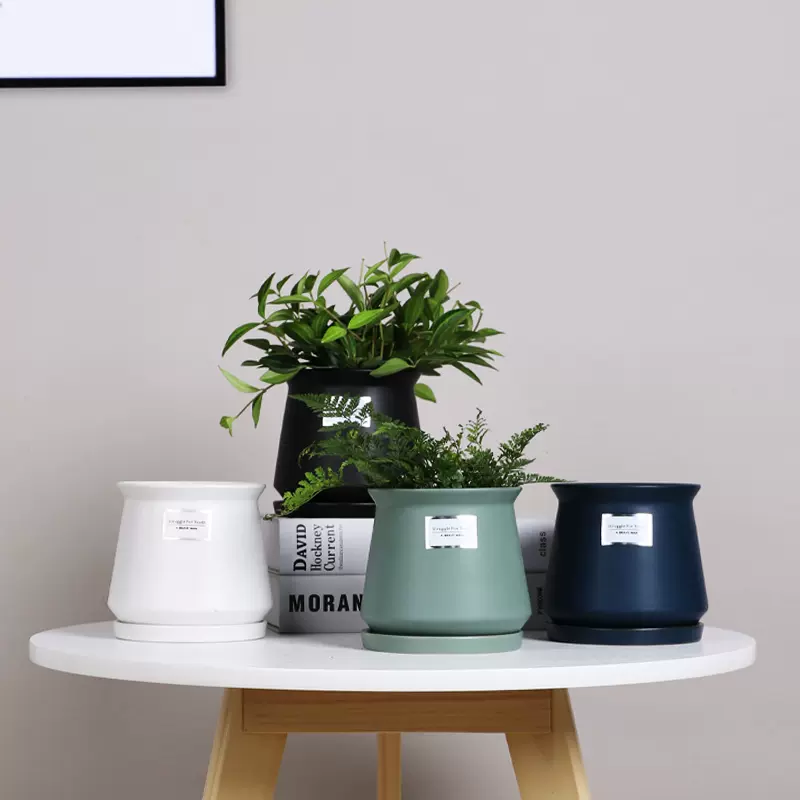 莫兰迪色彩精品北欧风简约陶瓷花盆多肉植物花卉盆栽花器