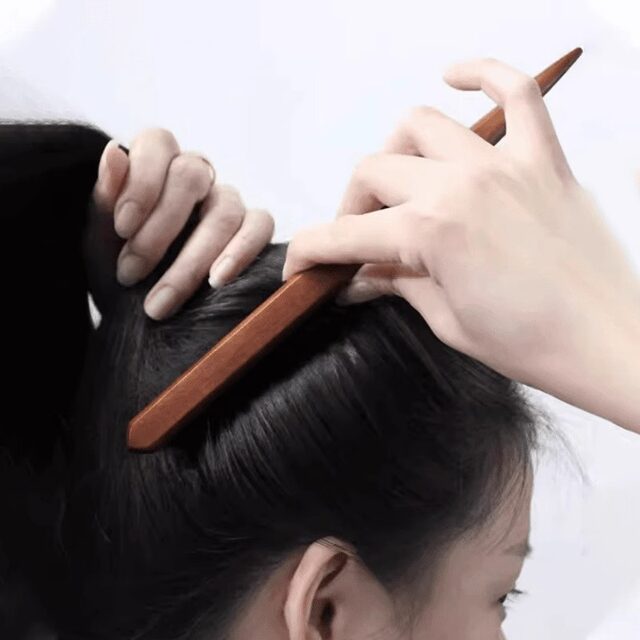 Boar bristle narrow-tooth comb hairdressing three-row hair comb fluffy ...