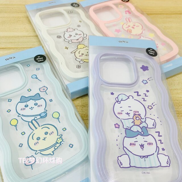 Japanese giikawa chiikawa Korean style Xiaoba Usaqi suitable for Apple iPhone 16 promax macaron candy color edge 14pro transparent anti-fall protection case 15 mobile phone case