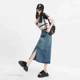 
Retro slit denim skirt for women in 2024 new high-waisted slim summer A-line skirt hip-covered midi skirt