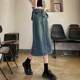 
Retro slit denim skirt for women in summer thin 2024 new high-waisted small A-line hip-pack midi skirt
