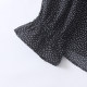 Foreign Trade Daily Single Women's Flag Cuff Shirt Spring New Style Wood Earring Round Neck Loose Fashion Polka Dot Shirt
