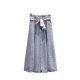 In-stock Yili Zhuoya 24 summer new style fashion commuter A-line high waist umbrella casual pocket denim mid-length half