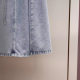 In-stock Yili Zhuoya 24 summer new style fashion commuter A-line high waist umbrella casual pocket denim mid-length half