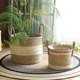 Nordic rattan woven straw flower pots, green plants, floor-standing large set of pots, woven flower baskets, high-end light luxury home decoration baskets