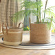 Nordic rattan woven straw flower pots, green plants, floor-standing large set of pots, woven flower baskets, high-end light luxury home decoration baskets