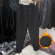 Middle-aged and elderly women's winter velvet old lady casual pants for 50-year-old mothers with elastic waist straight black large size 60-year-old grandma