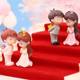 New Cartoon Wedding Couple Micro Landscape Plastic Gardening Ornaments DIY Wedding Couple Cake Decoration Crafts
