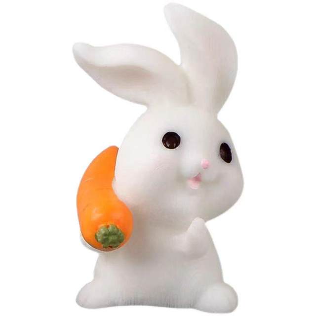 Rabbit Paradise Micro Landscape Ornaments Cute Cartoon Animal Carrot Rabbit House Gardening Resin Accessories Crafts