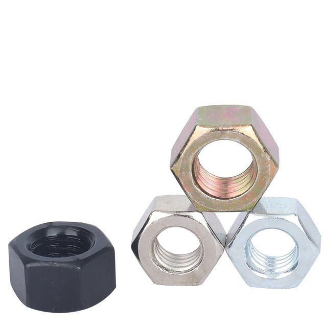 Grade 8 black, blue, white, zinc, color galvanized, nickel plated hexagon nut fine tooth locking screw cap m3m4m5m6m8m36