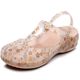VEBLEN Croc Shoes Women's Summer Fashion Non-Slip Beach Shoes Soft Bottom Student Jelly Slippers Wedge Sandal Slippers for Outerwear