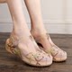 VEBLEN Croc Shoes Women's Summer Fashion Non-Slip Beach Shoes Soft Bottom Student Jelly Slippers Wedge Sandal Slippers for Outerwear