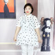 Tianjiao Yishengshui Summer New Polka Dot Shirt Women's Loose Large Size Medium-Length Shirt Short Sleeve Shirt 23222