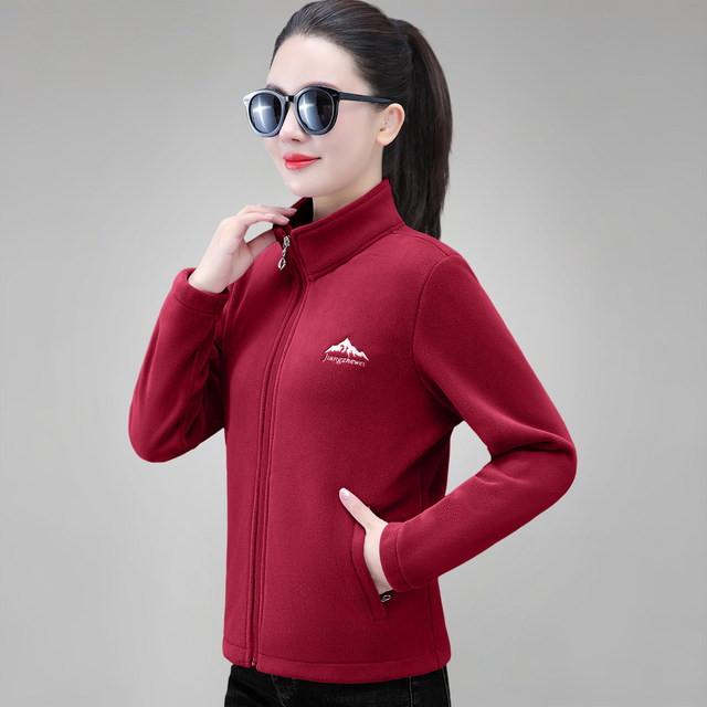 Ollie velvet jacket women's zipper sweatshirt 2025 autumn and winter new mother's double-sided velvet cardigan casual warm top