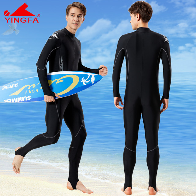 Yingfa genuine long-sleeved trousers sun protection quick-drying snorkeling surfing jellyfish wetsuit casual one-piece swimsuit men 2168