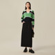 XG Xue Ge Casual Straight Skirt Women's 2025 Spring New Black Slim Mid-Long Skirt XL103501A890
