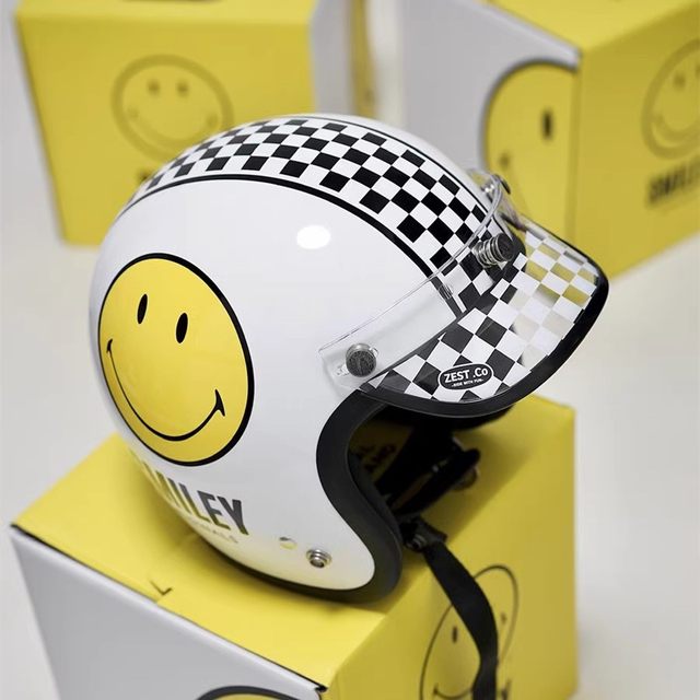 Taiwan zest hat brim retro three-button three-quarter helmet universal adjustable racing grid decorative sun visor brim