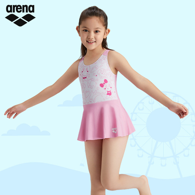 arena Arena One-piece Sleeveless Skirt Swimsuit Cute Cartoon New Children Girl
