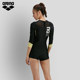 arena Arena women's one-piece swimsuit long-sleeved sun protection surfing boxer swimsuit conservatively covers the belly and looks slim