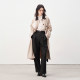 Next Weekend Glow Time Flying Bird Contrast Color Spliced ​​Long Trench Coat